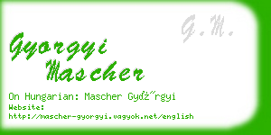 gyorgyi mascher business card